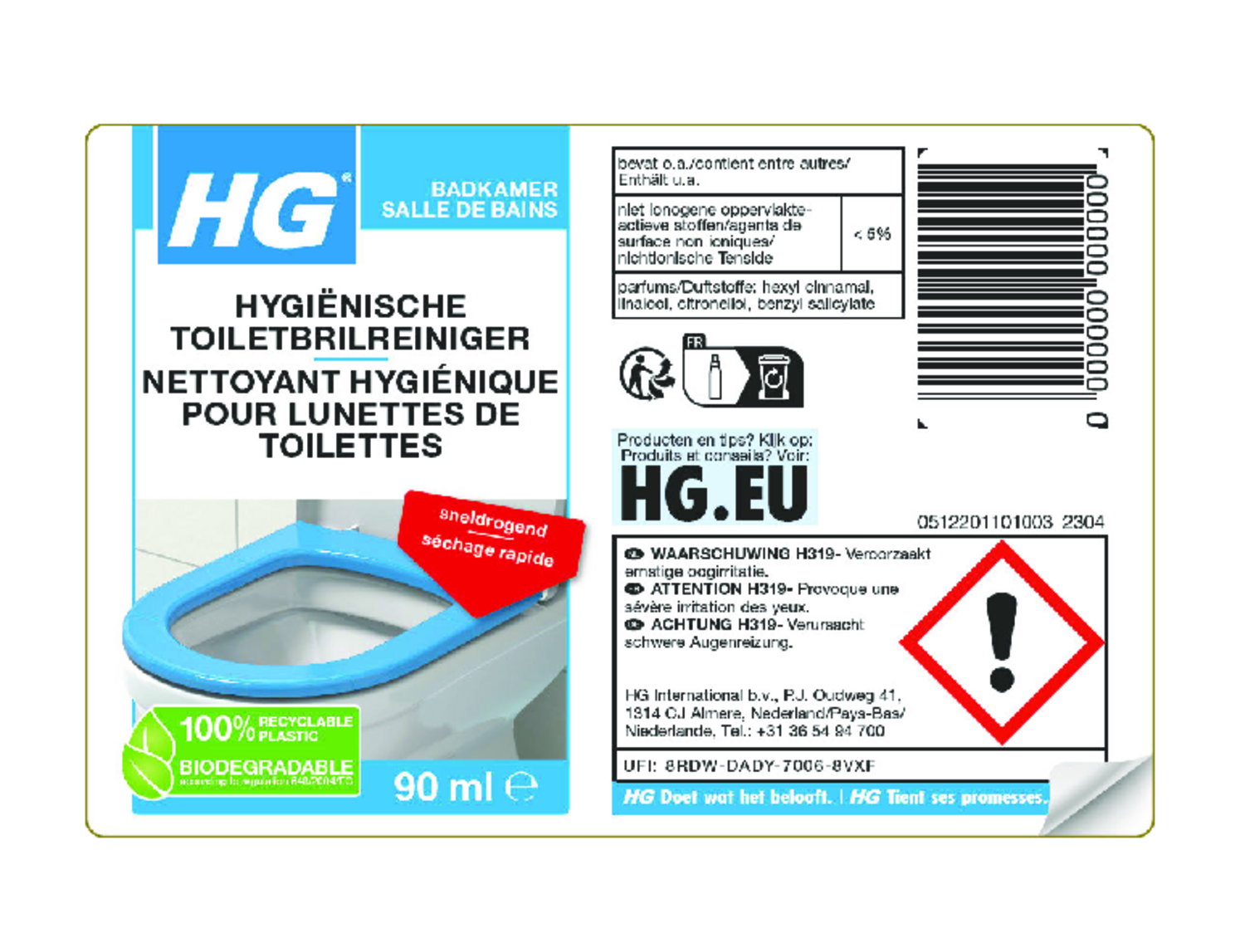 Hygiënische Toiletbrilreiniger afbeelding van document #1, etiket